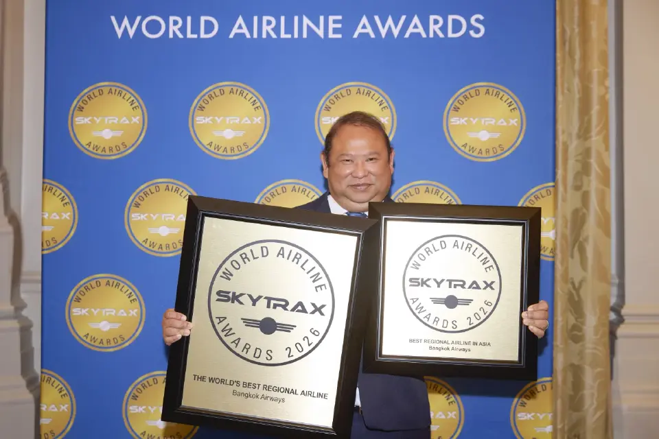 บางกอกแอร์เวย์สตอกย้ำบัลลังก์สายการบินภูมิภาคด้วยรางวัล Skytrax 10 ปีซ้อน