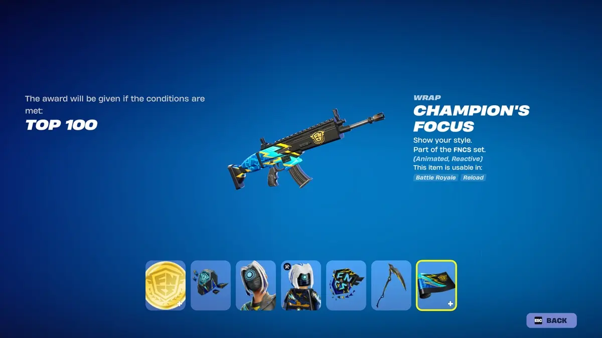คู่มือปลดล็อกสกิน Champion Focus FNCS ฟรีแบบทีละขั้น