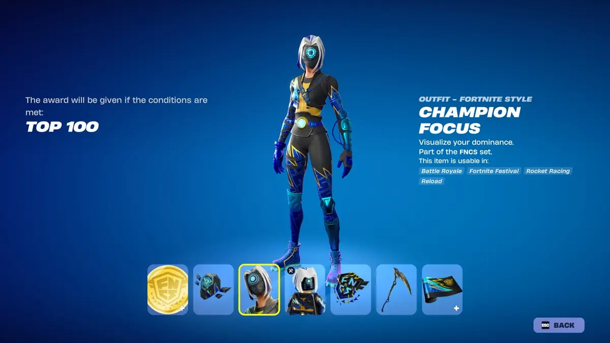 คู่มือปลดล็อกสกิน Champion Focus FNCS ฟรีแบบทีละขั้น