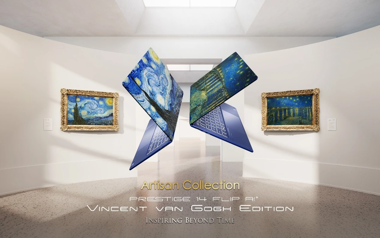 MSI Prestige 14 Flip AI+ Van Gogh Edition ลิมิเต็ด 2-in-1 ที่จับศิลปะมาชนพลัง AI