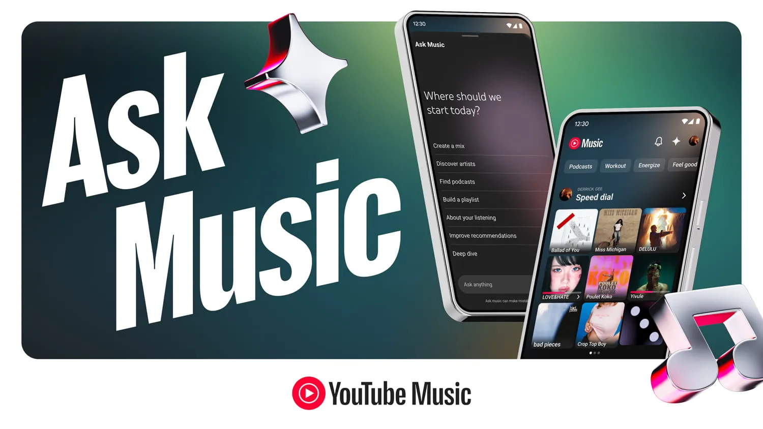 ควบคุมด้วยเสียง Gemini ใช้งาน YouTube Music Pixel Buds และ Google Nest แบบไม่ต้องแตะจอ