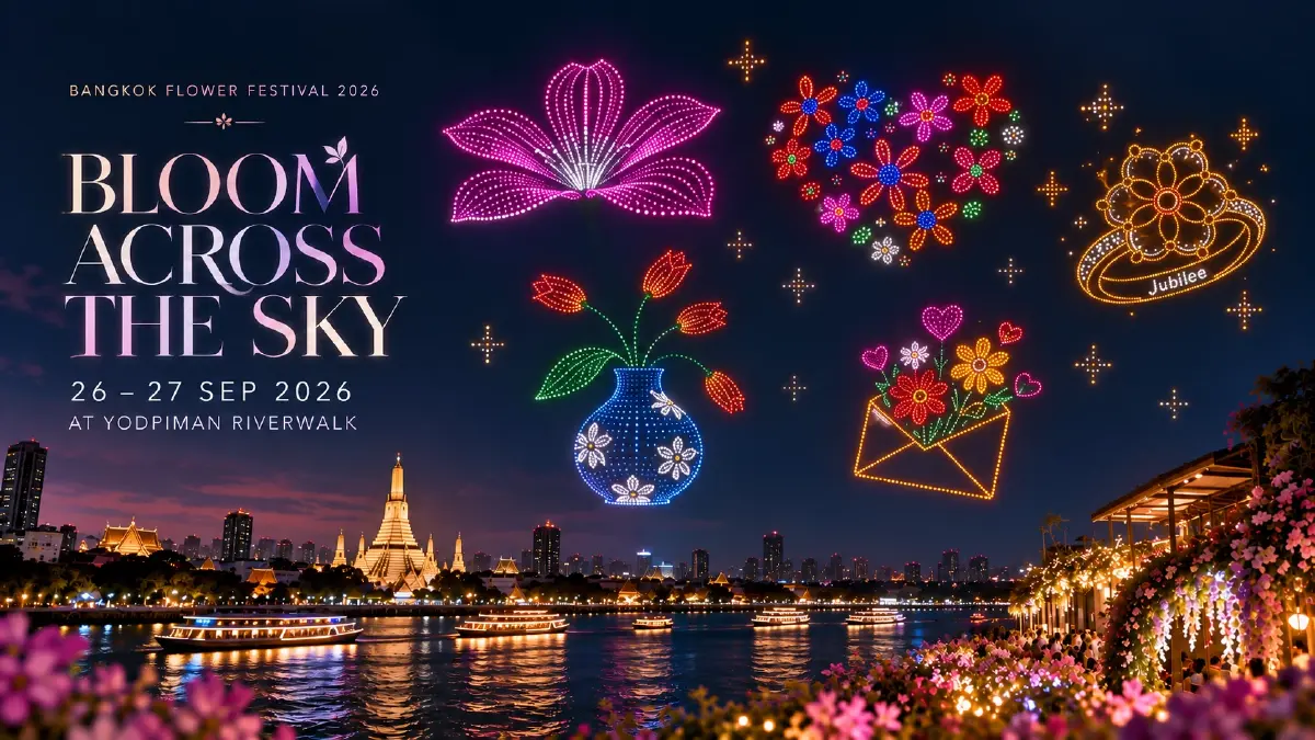 เมื่อโดรน 1,000 ลำแปลงท้องฟ้าเหนือเจ้าพระยาเป็นงานศิลป์กลางเมือง