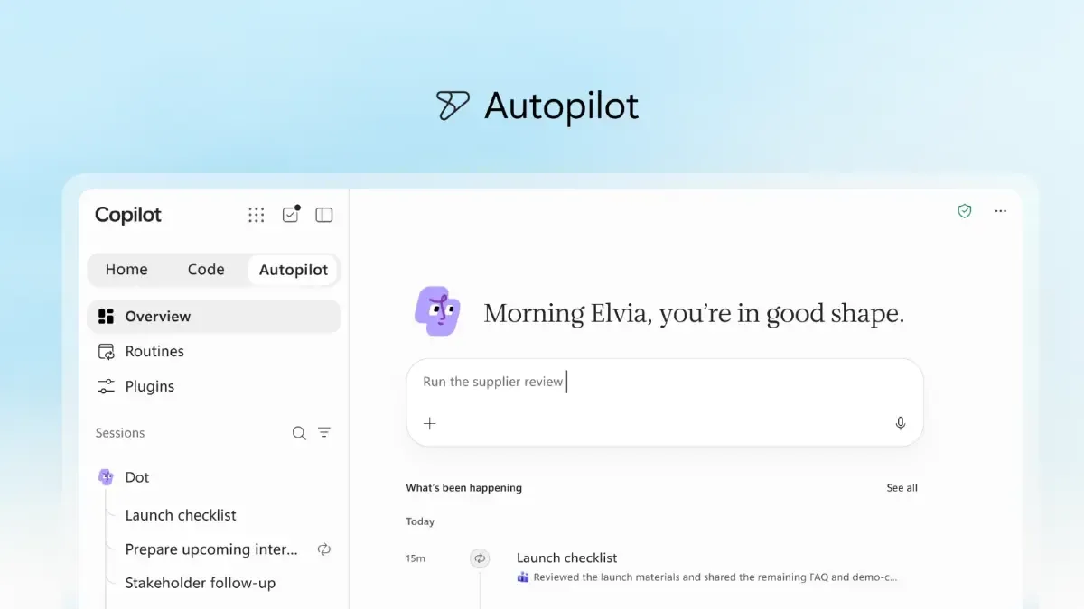 Copilot ใหม่ของ Microsoft รวม Home-Code-Autopilot เปลี่ยนงานองค์กรให้ทำเองแบบอัตโนมัติ