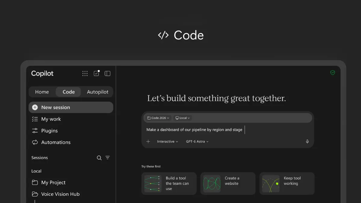 Microsoft Copilot รวม Home‑Code‑Autopilot สู่ระบบ AI ครบวงจรขององค์กร