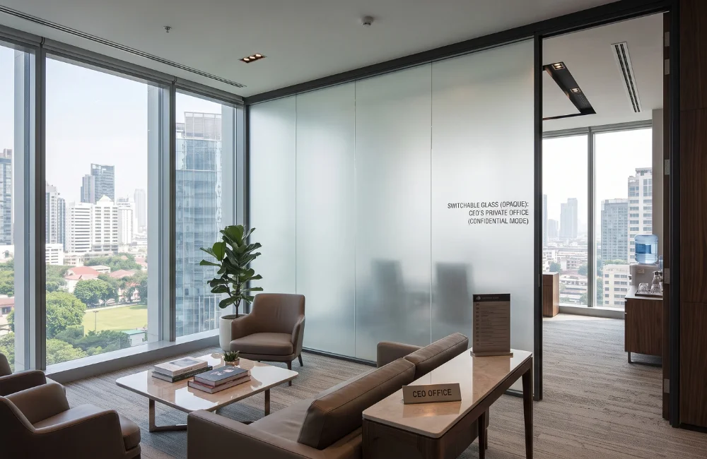 กระจกอัจฉริยะ switchable glass รีโนเวทห้องให้โปร่งแต่เป็นส่วนตัว