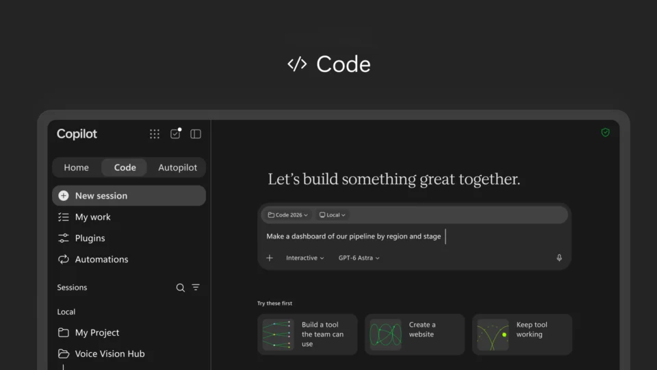 Microsoft Copilot แบบแอปเดียวจบ Home Code Autopilot เปลี่ยนวิธีทำงานด้วย AI