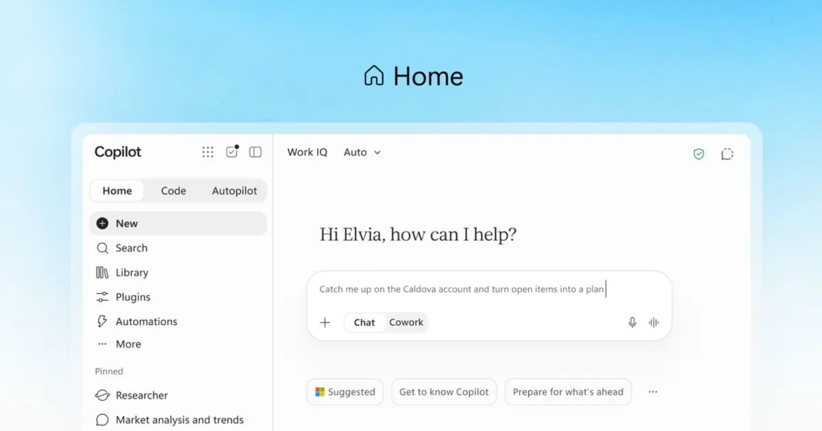 Microsoft Copilot แบบแอปเดียวจบ Home Code Autopilot เปลี่ยนวิธีทำงานด้วย AI
