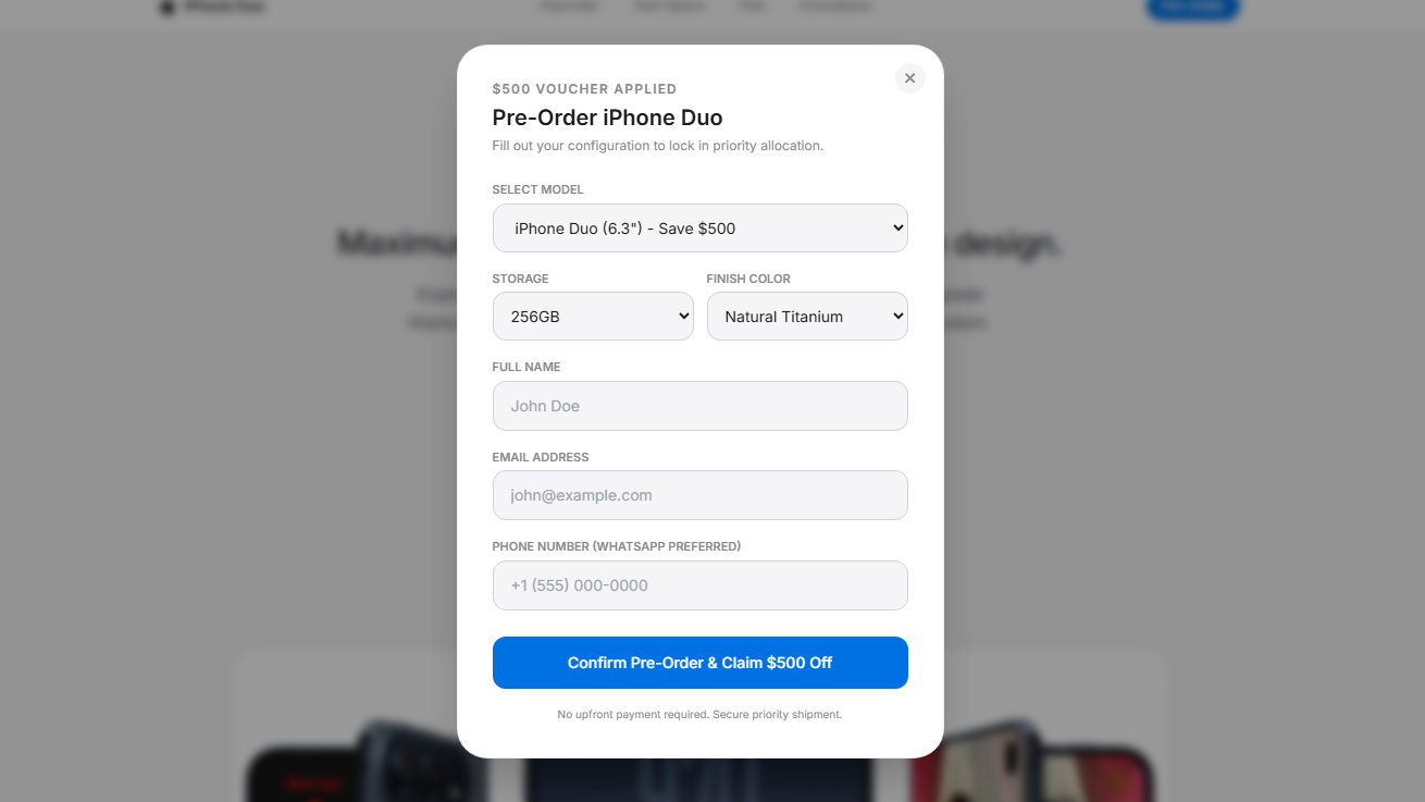 ระวัง iPhone Duo ปลอม เว็บไซต์สั่งจองล่วงหน้าที่อาจขโมยข้อมูลและคริปโต