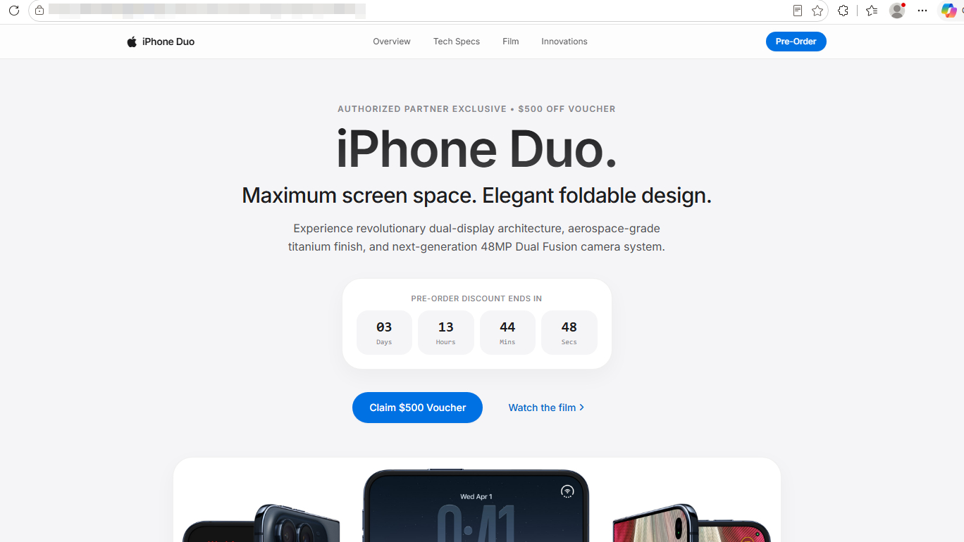 ระวัง iPhone Duo ปลอม เว็บไซต์สั่งจองล่วงหน้าที่อาจขโมยข้อมูลและคริปโต
