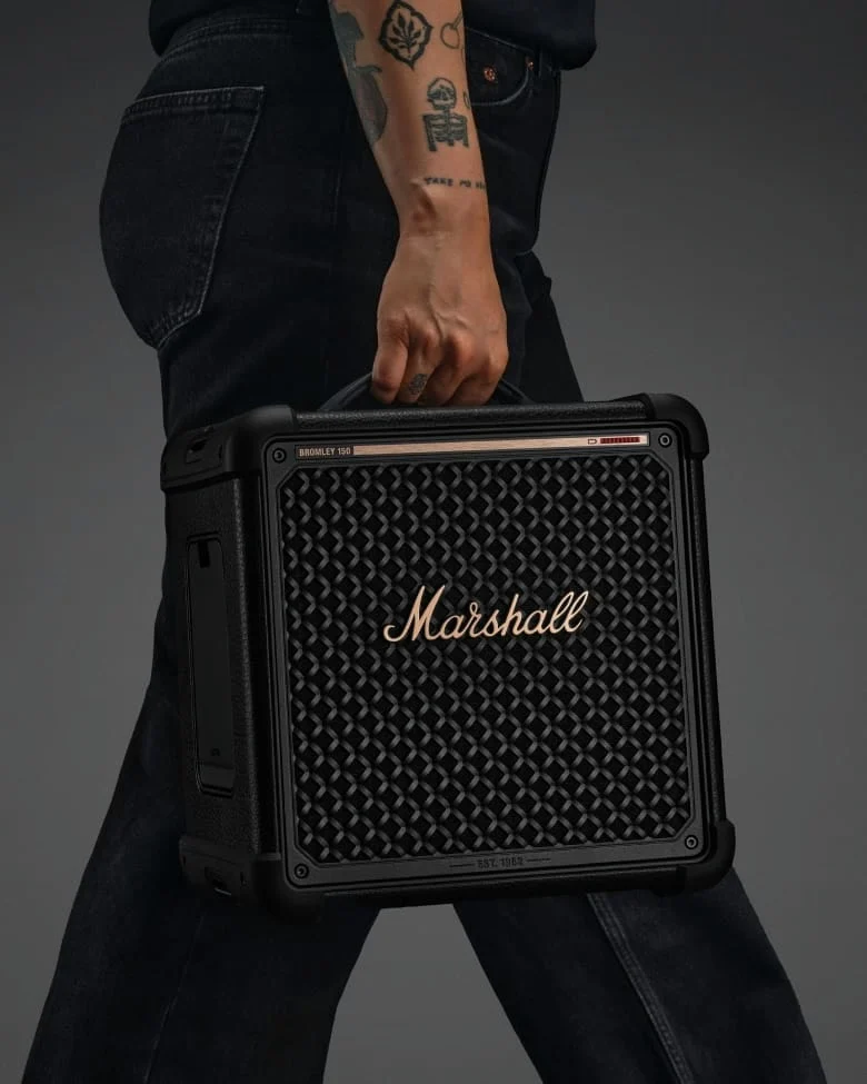 Marshall Bromley 150 ลำโพงปาร์ตี้พกพาที่ออกแบบให้ทั้งร้อง เล่น และซ่อมได้