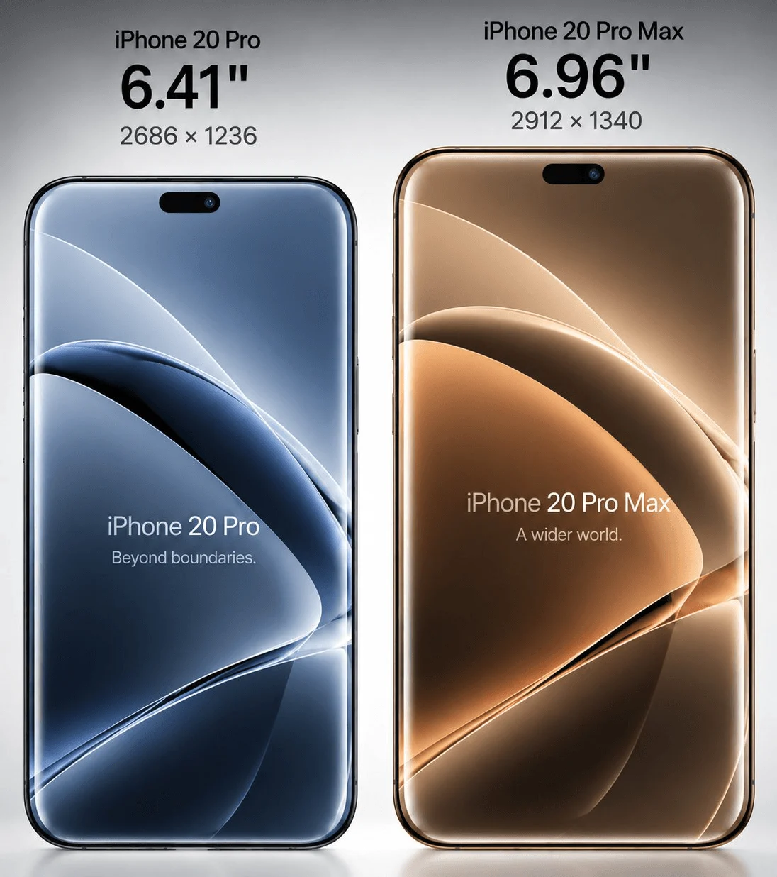 iPhone 20 Pro Max ดีไซน์กระจกโค้งทั้งเครื่องกับหน้าจอใหญ่สุดเท่าที่เคยมี
