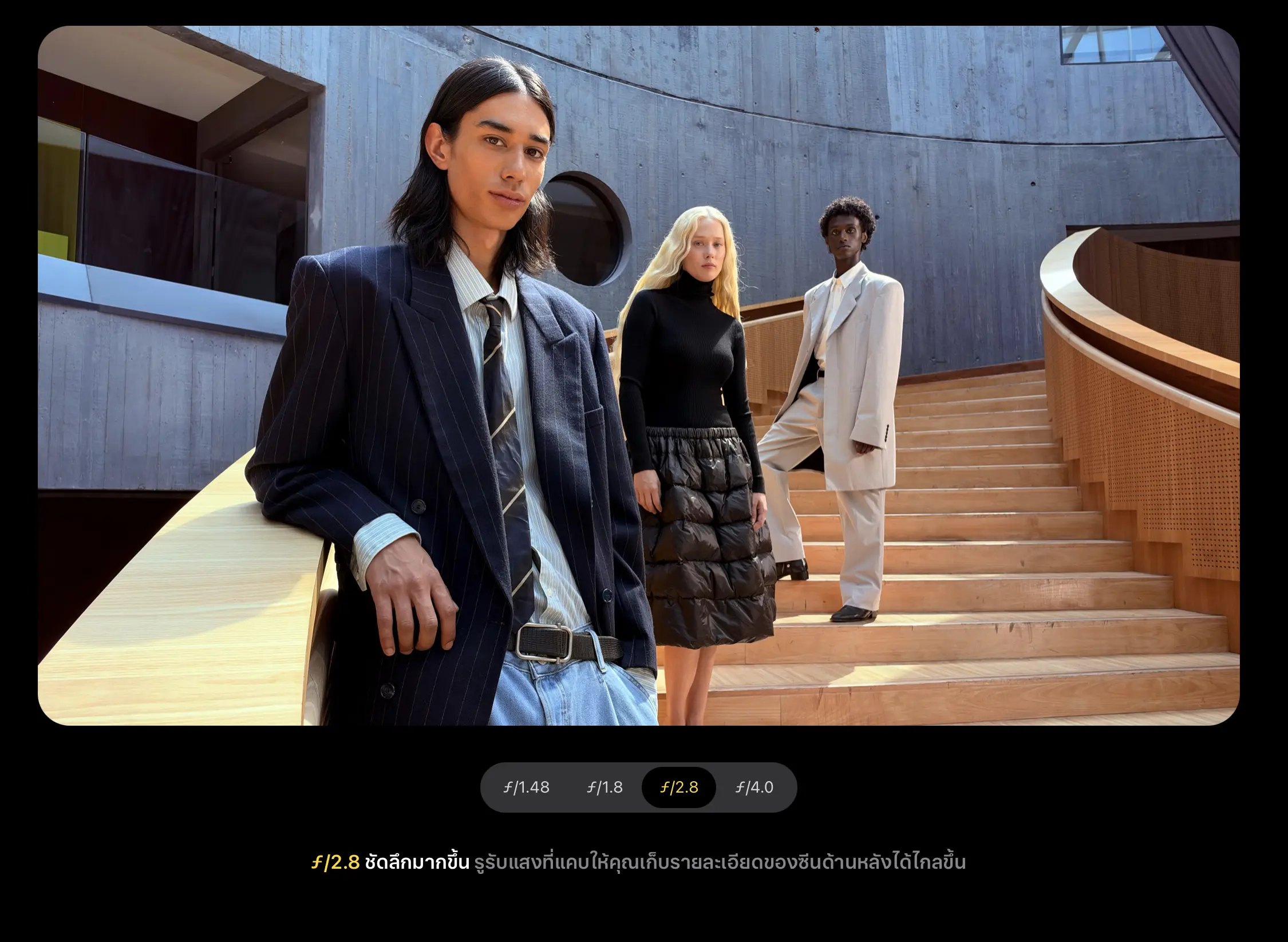 กล้องรูรับแสงปรับได้บนเรือธง ยกมือถือลองเทียบกล้องโปร