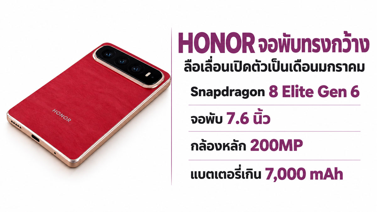 สมาร์ทโฟนจอพับ HONOR ตัวเปลี่ยนเกม Wide-foldable สายโปร