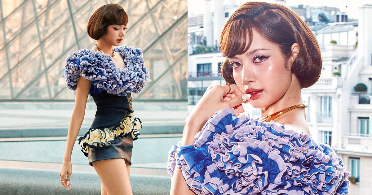 ลุคหวานสไตล์วินเทจของลิซ่าที่พลิกโมเมนต์ Louis Vuitton บนรันเวย์ปารีส