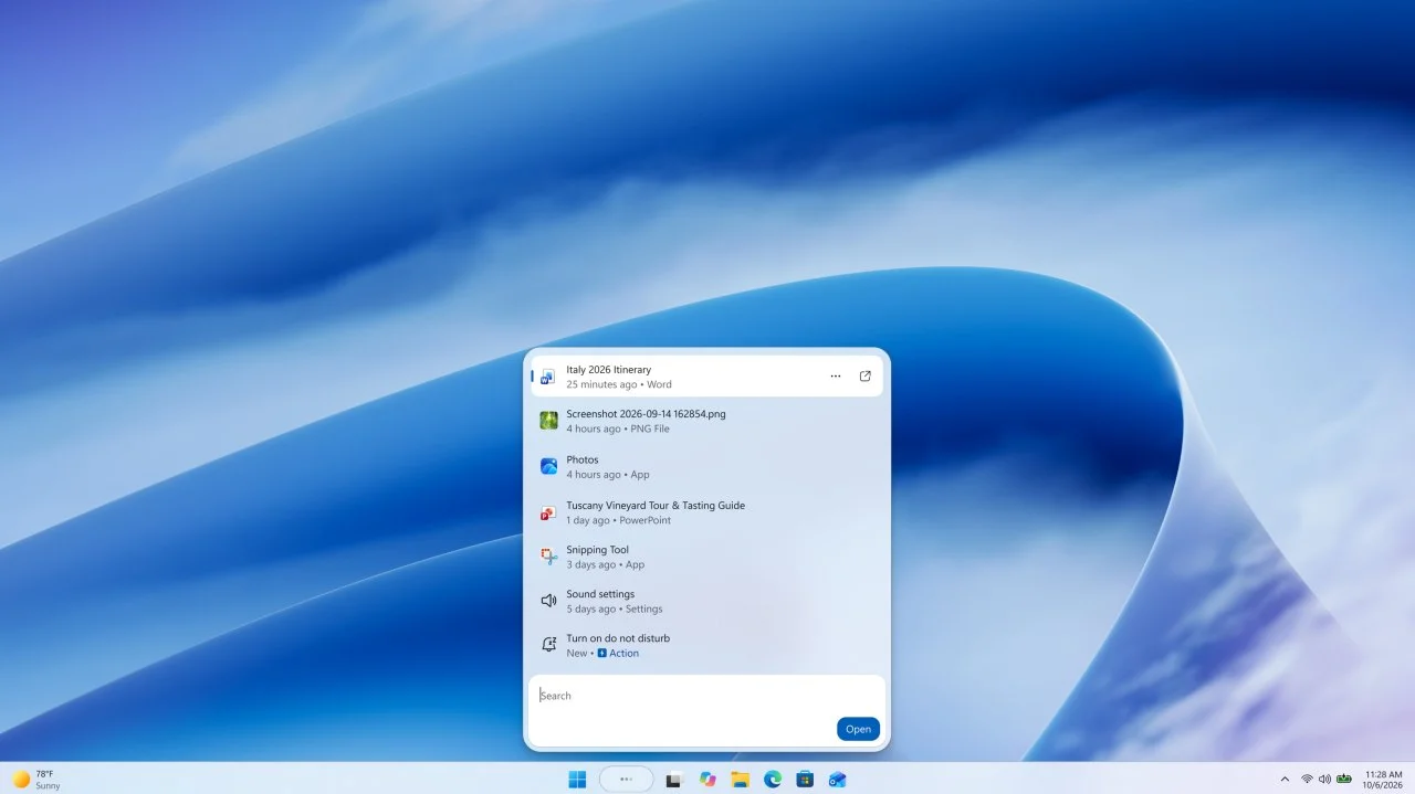 ค้นหาแบบใหม่ใน Windows 11 เปลี่ยนช่อง Search ให้เป็นศูนย์ควบคุมพีซี