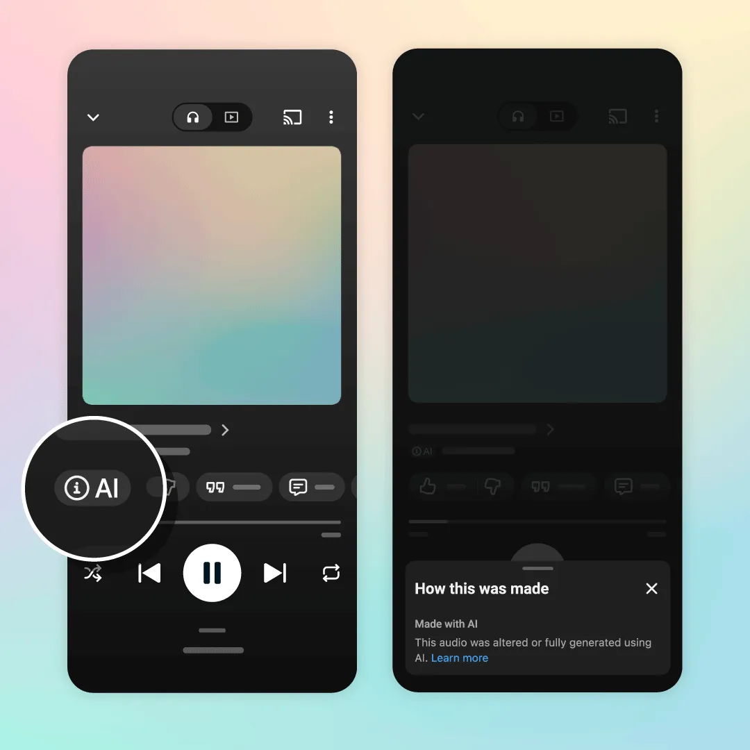YouTube Music ติดป้าย AI บนเพลง ฟังสนุกแต่ต้องโปร่งใส