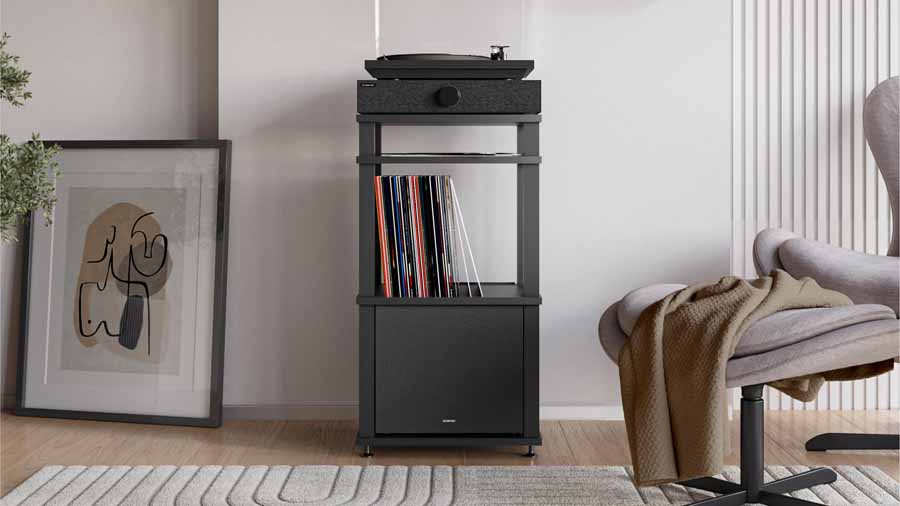 ลำโพงขับเคลื่อนไวนิล SpinBase ทำให้ระบบเล่นแผ่นเสียงกินพื้นที่น้อยลง