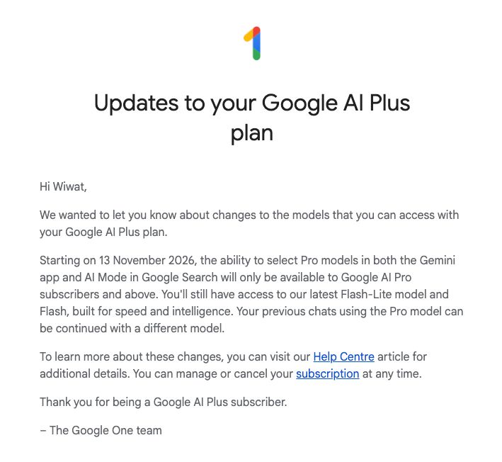 หมดสิทธิ์ Gemini Pro บน AI Plus ผู้ใช้ต้องปรับกลยุทธ์ AI อย่างไร
