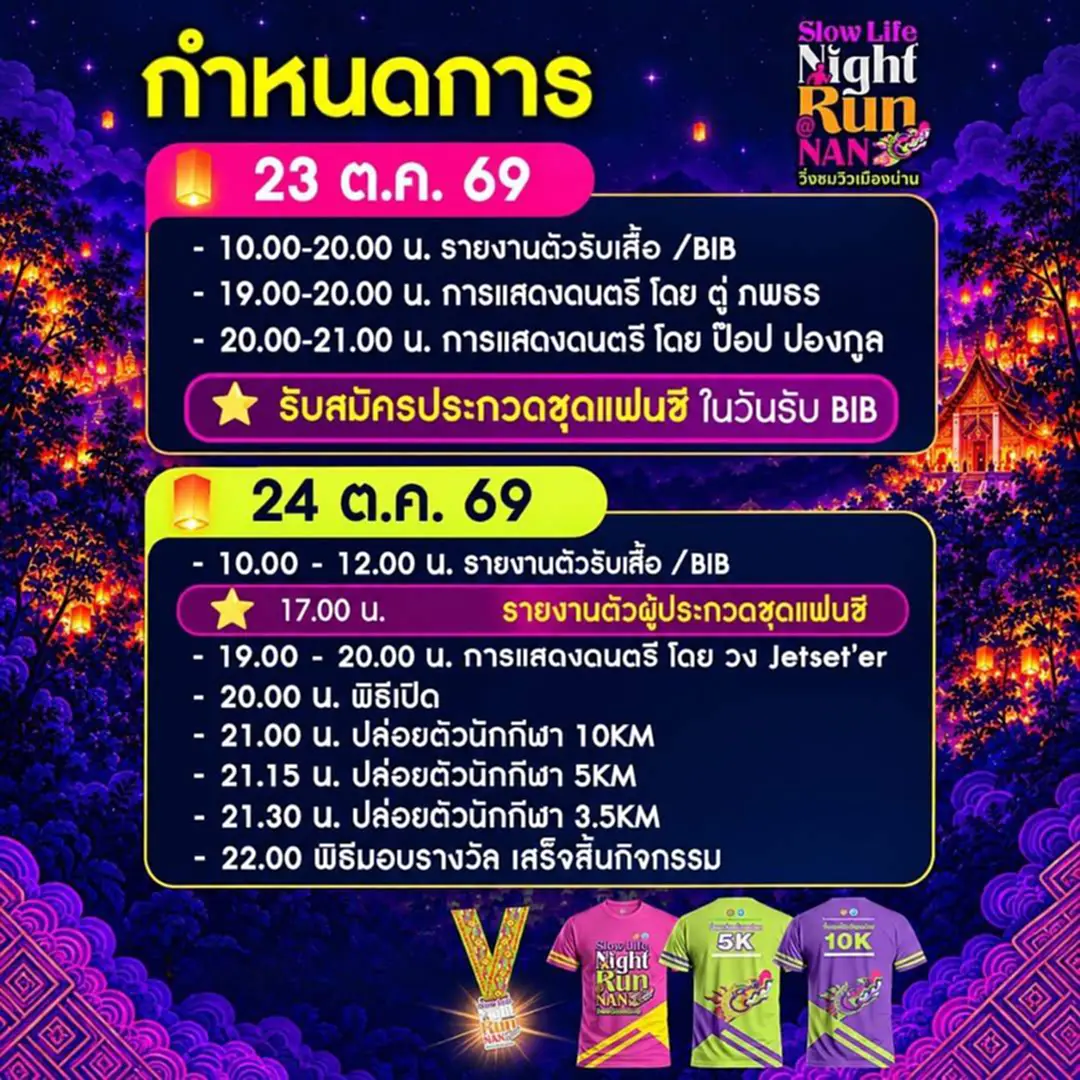 Slow Life Night Run เมืองน่าน วิ่งยามค่ำคืนที่กลายเป็นการท่องเที่ยวกีฬา