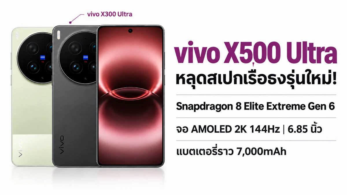 vivo X500 Ultra หลุดสเปกจัดหนัก ท้าชน Galaxy S24 Ultra