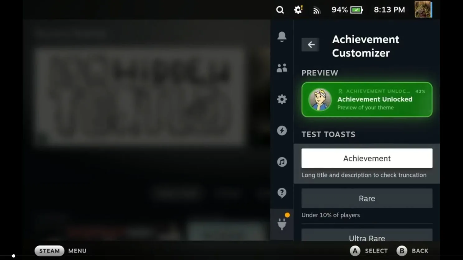 ปรับแต่ง achievement pop-up บน Steam Deck ให้ฟินเหมือนคอนโซลโปรด