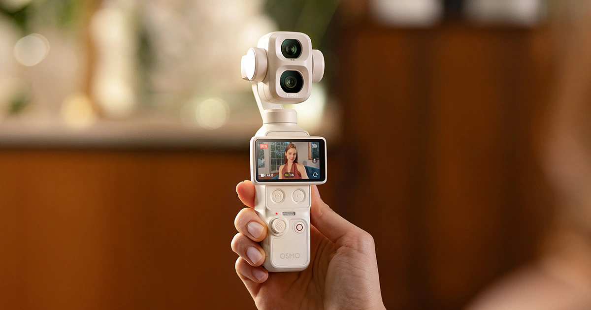 DJI Osmo Pocket 4P Pearl White กล้องคู่ 4K 240fps สำหรับสาย Vlog เคลื่อนที่
