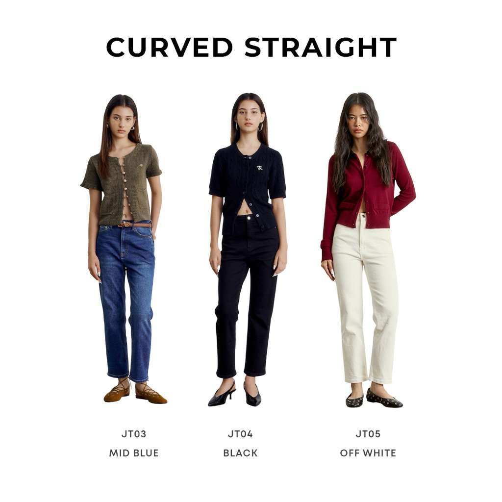 ลด 20%: Wara Curved STRAIGHT jeans- JT03