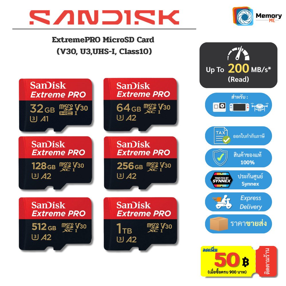 ราคาลดลงใหม่: __MGC_VARIANT_0__ SANDISK Micro SDcard Extreme (200MB)