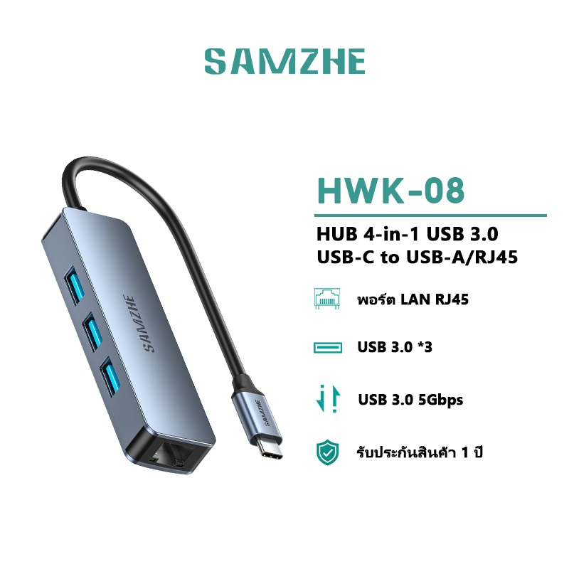 ลด 20%: SAMZHE HWK08 USB Hub Type-C