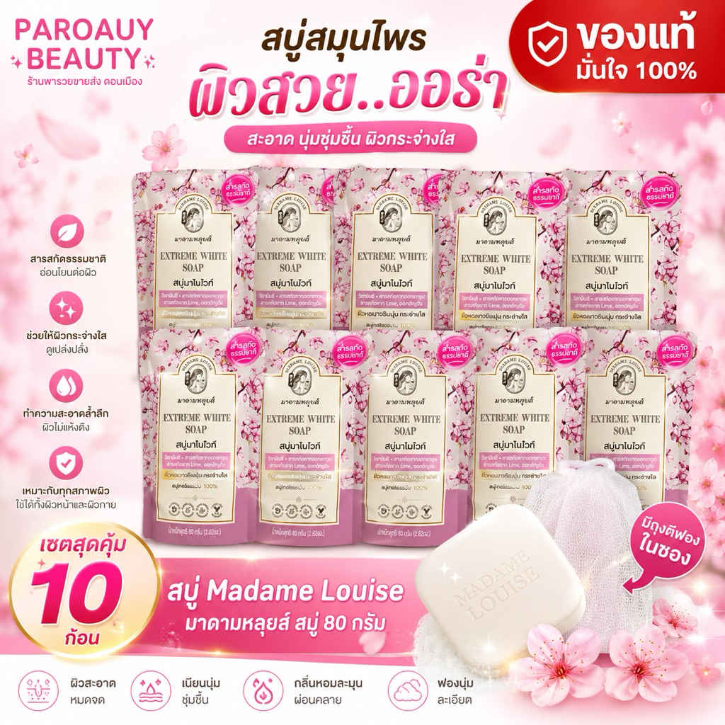 ลด 22%: __MGC_VARIANT_0__ สบู่ Madame Louise มาดามหลุยส์ (มีให้เลือก 3 สูตร)