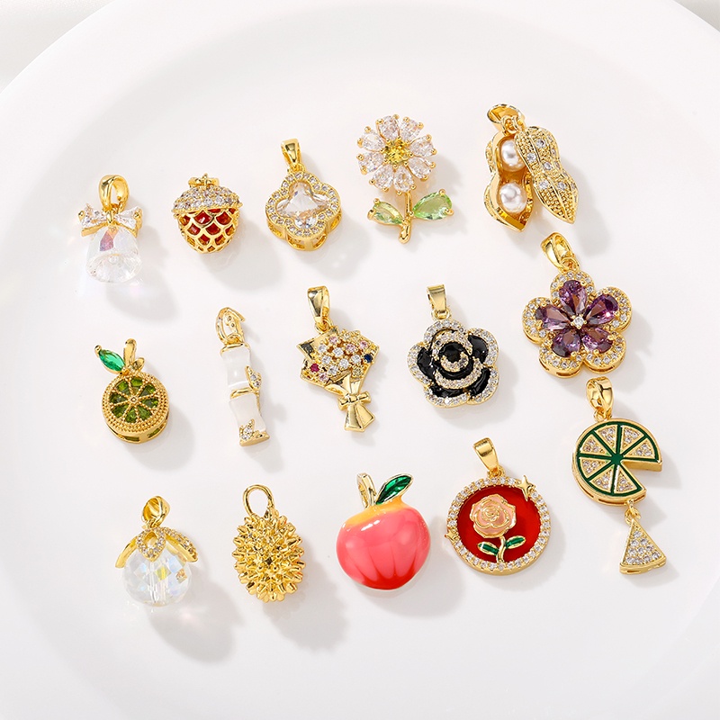 ราคาลดลงใหม่: จี้ diy 18K พืช ดอกไม้