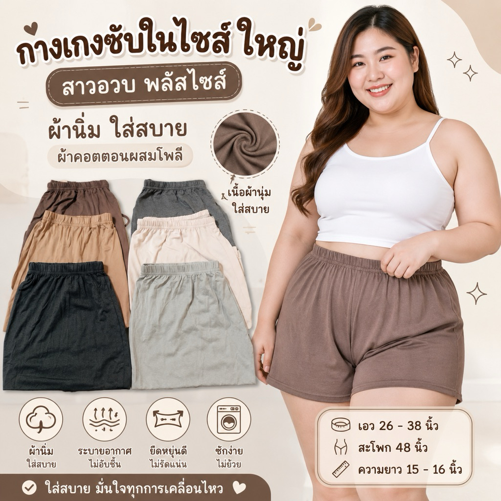 ลด 10%: กางเกงซับในไซส์ใหญ่