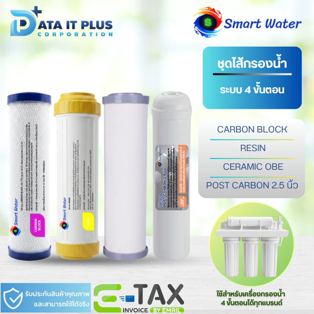 ลด 35%: SMART WATER ชุดไส้กรองน้ํา 4 ขั้นตอน (คละแบรนด์)