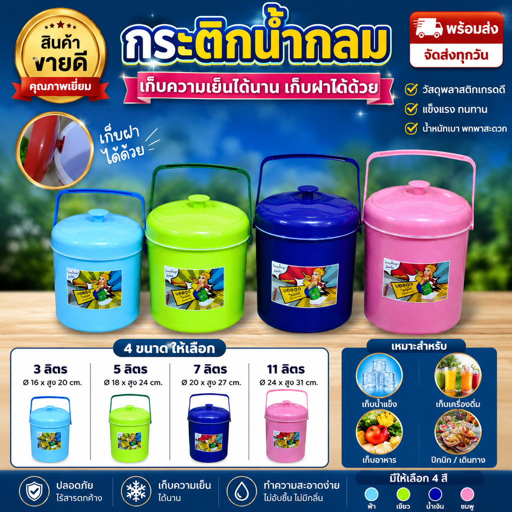 ลด 54.9% 🧊 กระติกน้ําแข็ง 3-27 ลิตร