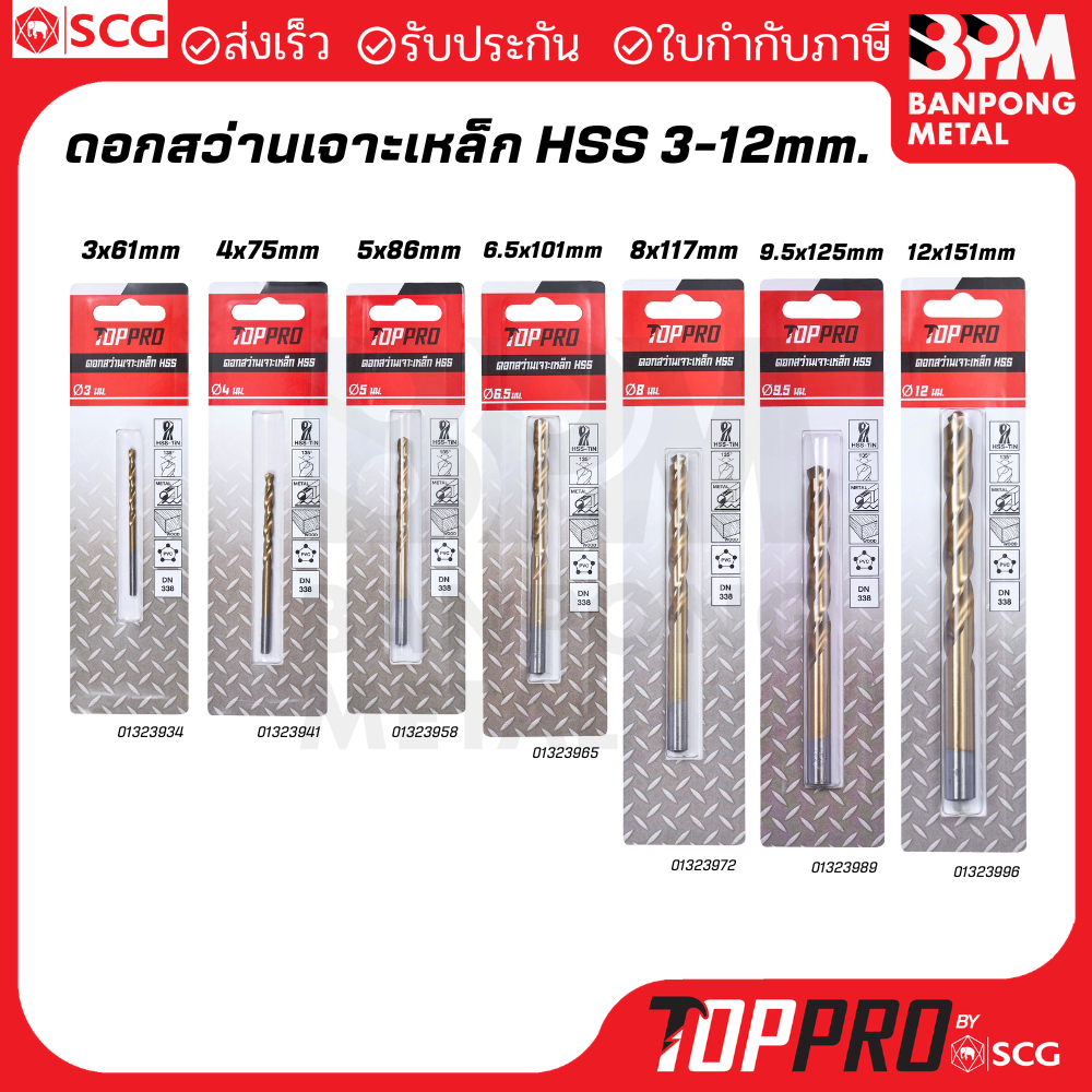 ราคาลดลงใหม่: TOPPRO ดอกสว่านเจาะเหล็ก