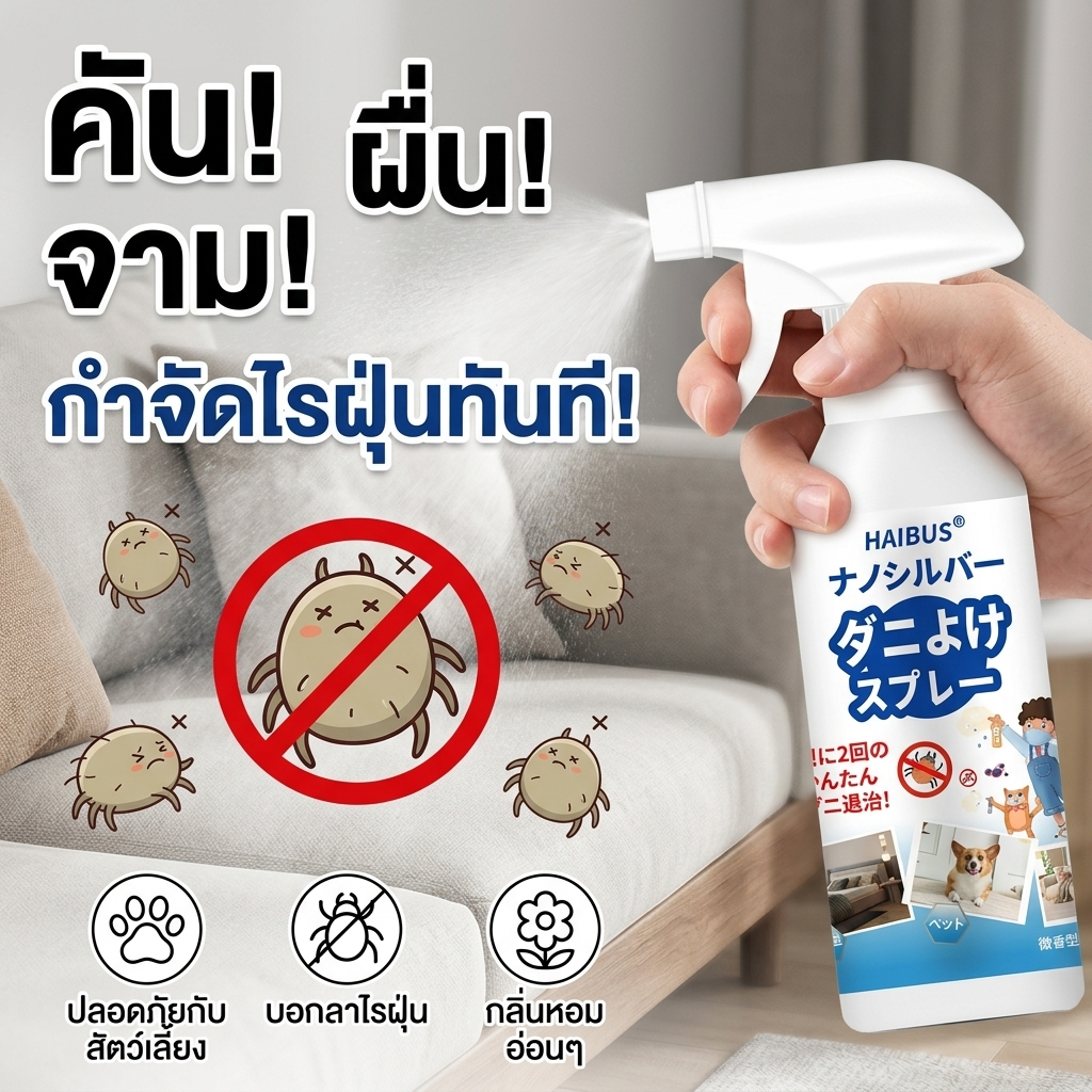 ลด 33.4% สเปรย์กําจัดไรฝุ่น