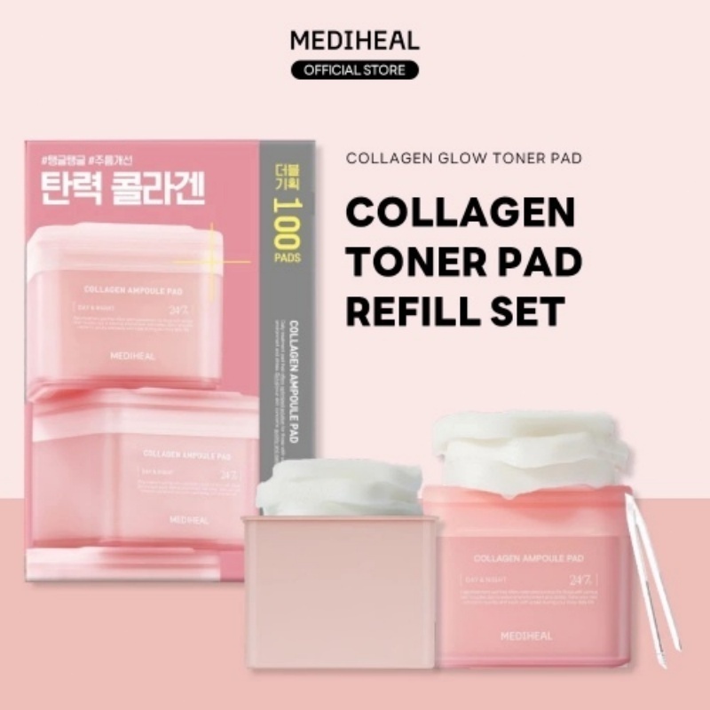 ลด 50%: MEDIHEAL Collagen Ampoule Toner Pad (100 แผ่น)