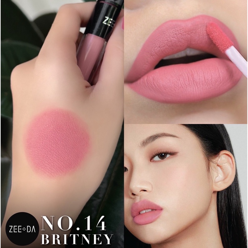 ลด 41%: 14 britney] ZEEDA SILKY COAT (ลิปกันน้ํา, ไม่ติด mask)