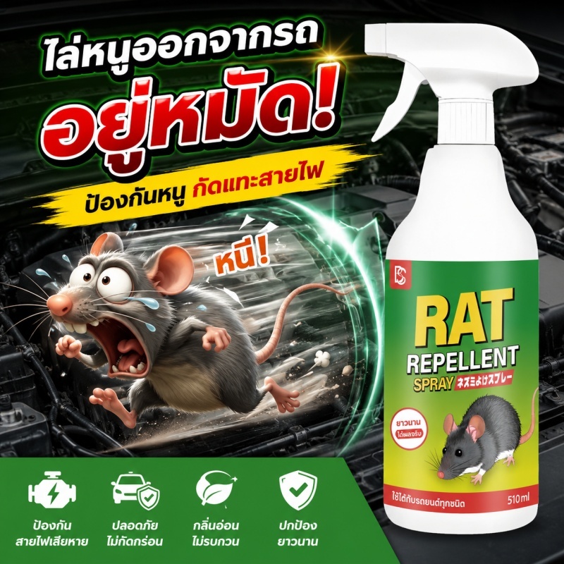 ลด 36%: 510ml สเปรย์ไล่หนู