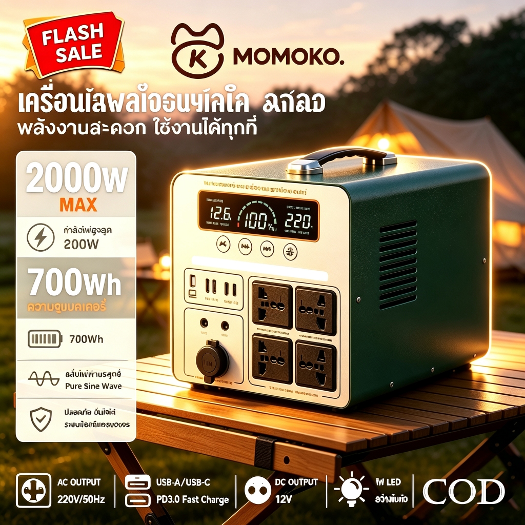 ลด 58%: MOMOKO.กล่องไฟพกพา 700W