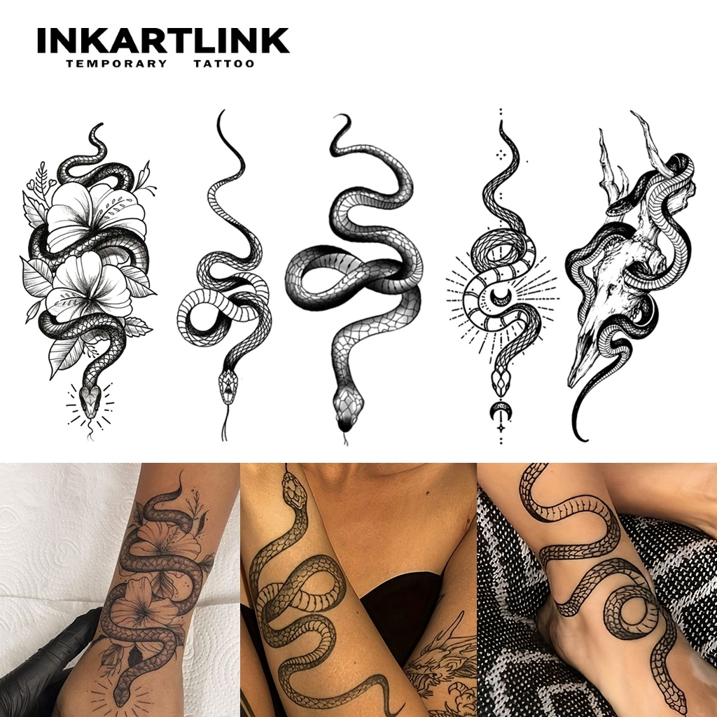ลด 15% INKARTLINK รอยสักชั่วคราวงู