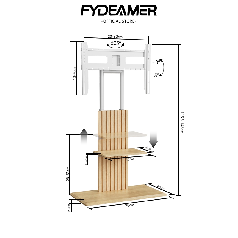 ลดลง 11.3%: Fydeamer ชั้นวางทีวี
