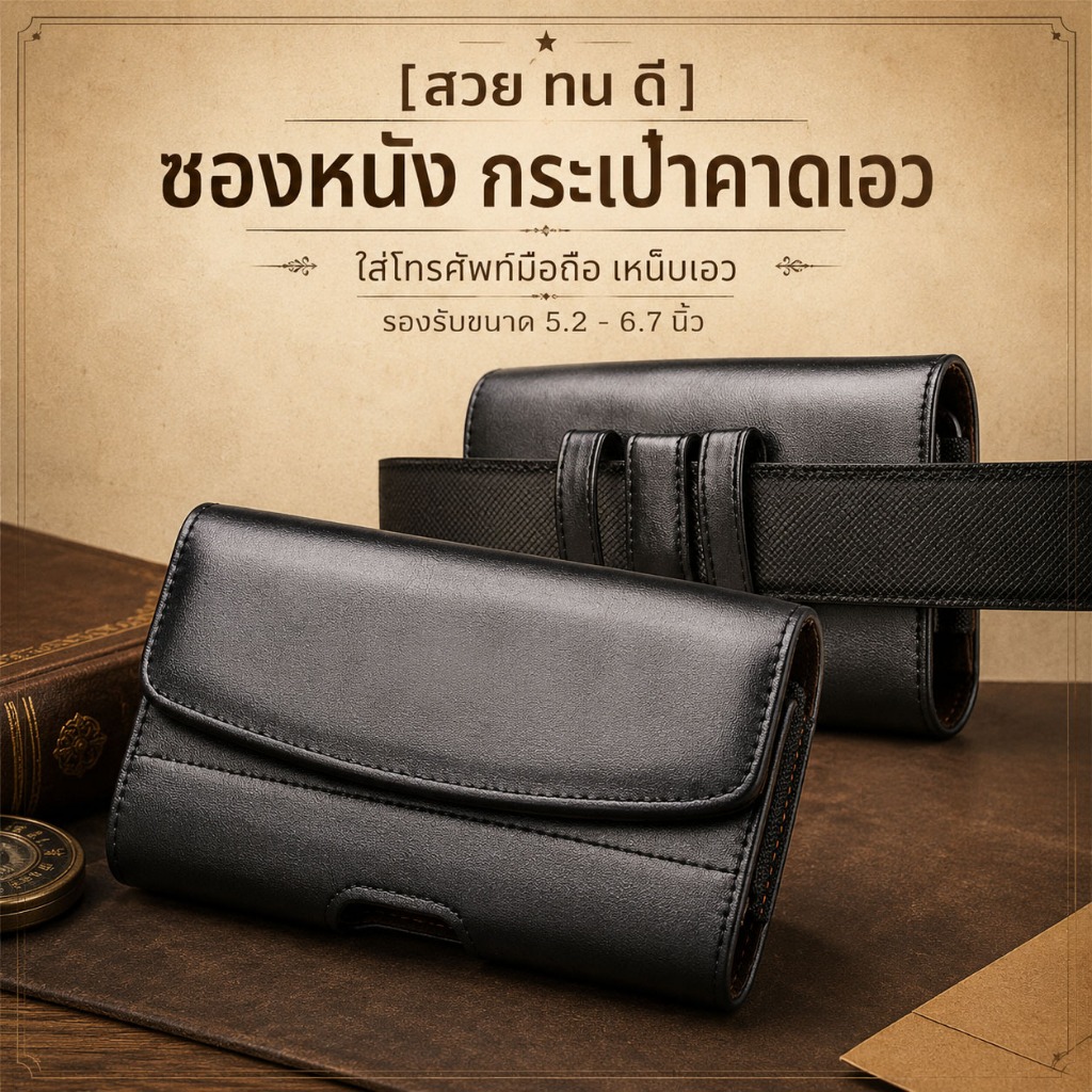 ราคาลดลงใหม่: ซองหนัง กระเป๋า คาดเอว ใส่