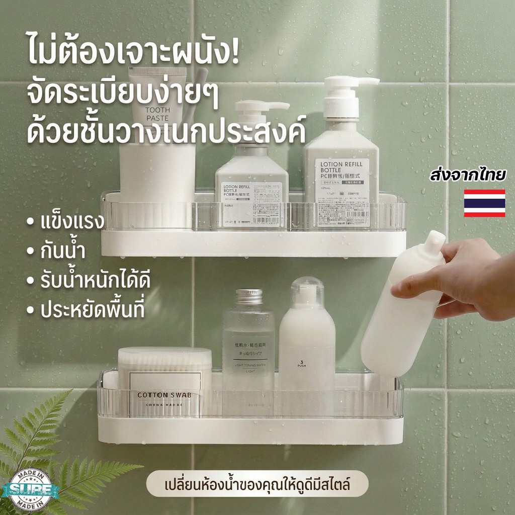 ลดลง 20% ชั้นวางของในห้องน้ํา ติดผนัง