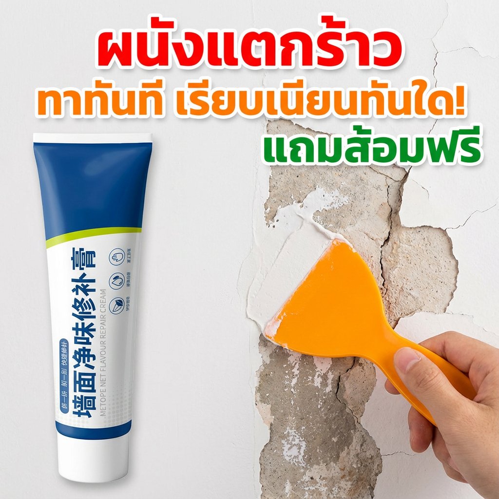 ลด 32%: ซ่อมรอยแตกร้าวผนังง่าย ๆ