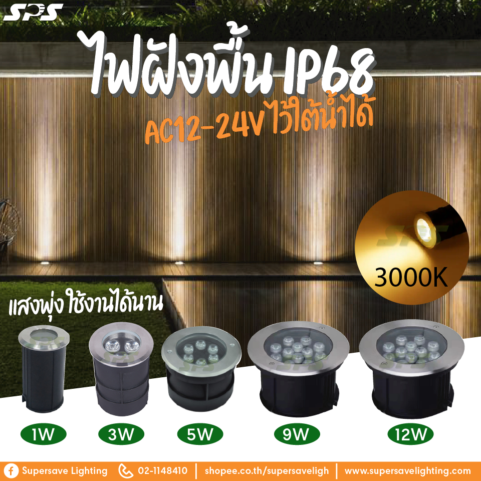 ลด 36%: ไฟฝังพื้น ฝังในใต้น้ํา Underwater
