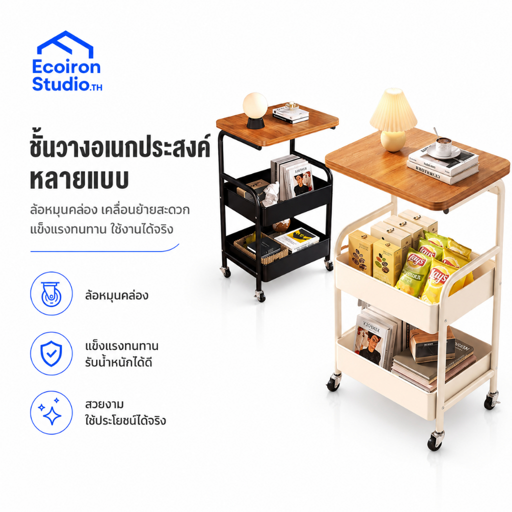 ลด 69%: EcoIron รถเข็น ชั้นวางของมีล้อ