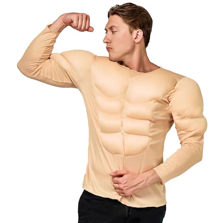 ลด 34%: ชุดนักกล้าม Fake Muscle เสื้อกล้ามปลอม นักเพาะกาย