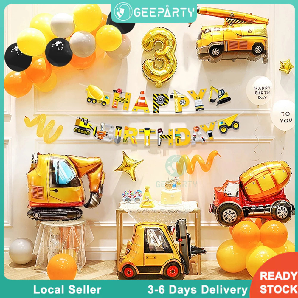 ลด 36%: GeeParty ชุดลูกโป่งธีมก่อสร้าง