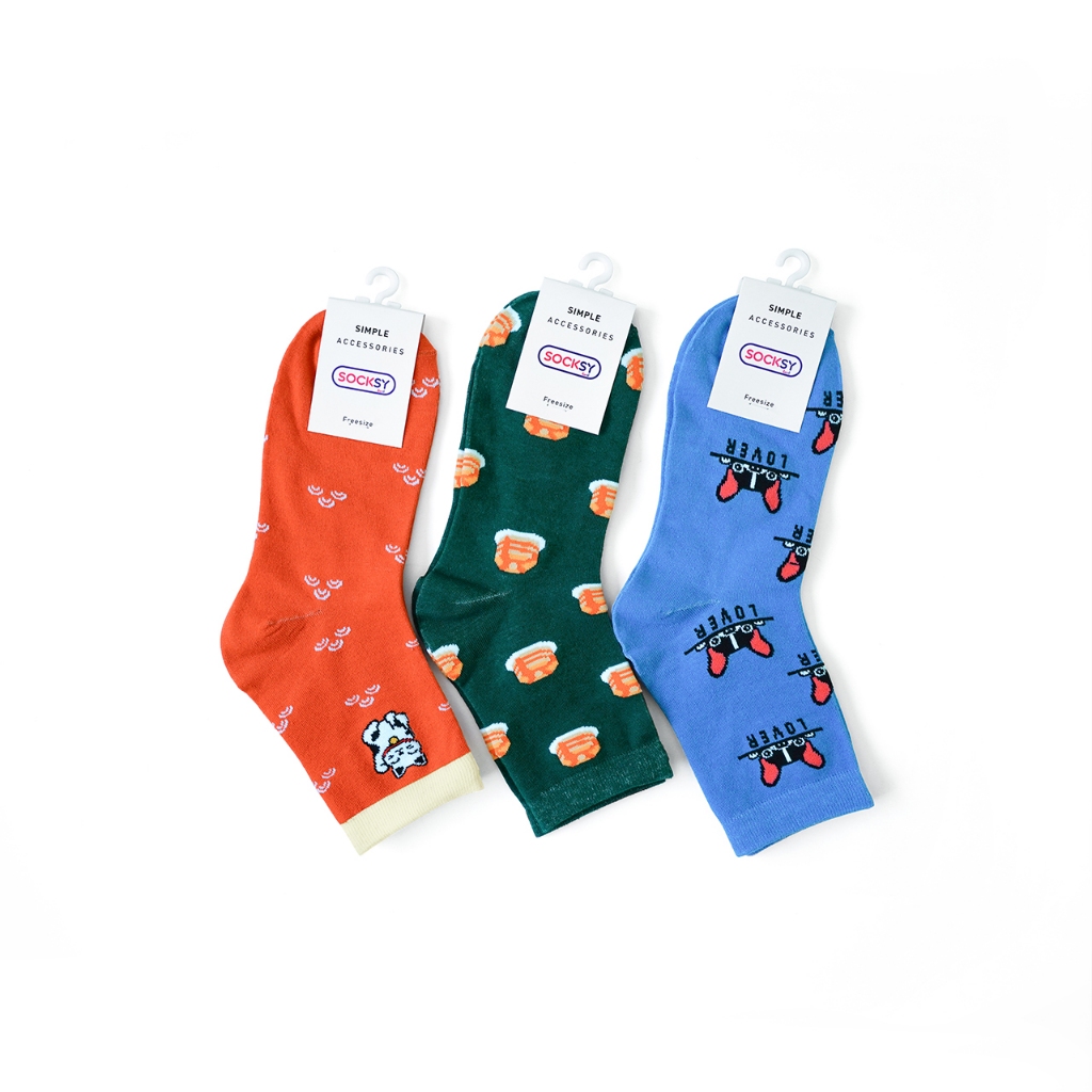 ลด 37%: Socksy ถุงเท้าแฟชั่น ลาย Summer คละลาย (แพ็ค 12 คู่)
